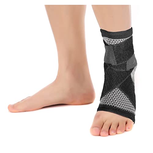 Mklhavb - 3D Weave Elastic Ankle Support Sleeve, Compression Fit, Durable Nylon