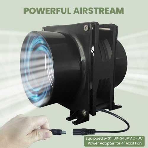 Dcfairfan - 4 Inch 12V DC Axial Exhaust Fan for DIY Soldering & Paint Booths 6 W 38 DB