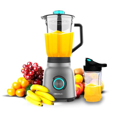 Cecotec - 1800W Power Blender with 5 Speeds, 6 Stainless Steel Blades, Ice Crusher, Turbo Function