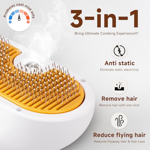 Vvwvvw - 3-in-1 Pet Steam Brush for Dogs & Cats, Shedding & Grooming Comb