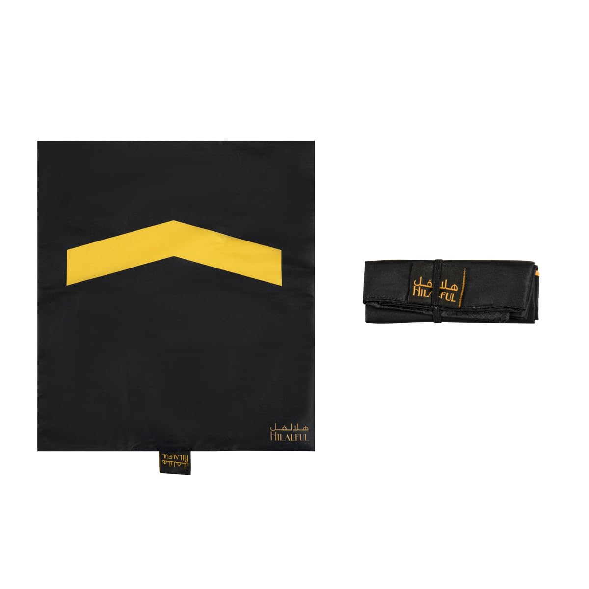 HILALFUL Teeny Tiny Gold Makkah Polyester Prayer Mat | Muslim Praying Rug for Kids & Children | Water Resistant | Anti-Slip | Islamic Gift for Eid, Ramadan | for Travel | Lightweight | Soft Fabric - Medaid International