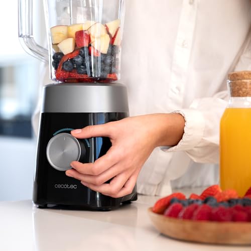 Cecotec - 1300W Electric Tabletop Mixer, 2 Speed, 4 Blades, Black Titanium