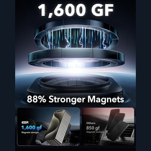 Esr - Qi2 15W MagSafe Car Charger, Magnetic Air Vent Mount, Fast Charging