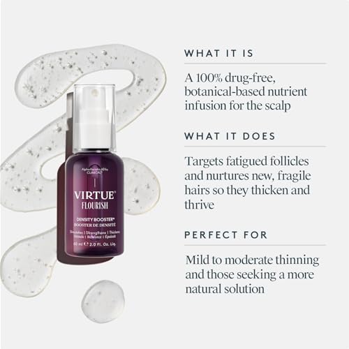 Virtue Flourish Hair Thinning Density Booster Spray Treatment, Hair Growth Product Thickens Hair, Sulfate Free, Color Safe - Medaid International