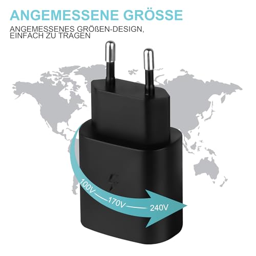 Kaimenglong - 25W USB C Fast Charger Pack of 2, PD 3.0, QC 3.0, Compatible with iPhone & Galaxy