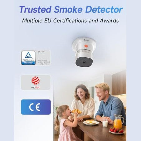 Heiman - Mini Smoke Alarm 5-Pack, 10-Year Battery, Reddot Award, CE Certified