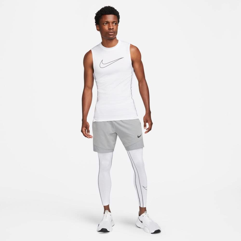 Nike Pro Dri-FIT Men's Tight Fit Sleeveless Tank Top (XX-Large, White) - Medaid International