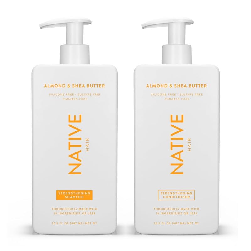 Native Shampoo and Conditioner Set | Sulfate Free, Paraben Free, Dye Free, with Naturally Derived Clean Ingredients| 16.5 oz (Coconut & Vanilla, Moisturizing), 2, 1.3 ounces - Medaid