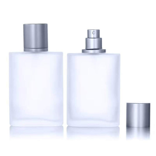 2 Pack 100ml/3.38 Oz Empty Frosted Glass Spray Bottle Perfume Atomizer, Refillable Fine Mist Spray Empty Perfume Bottles with 4 kinds of perfume dispenser (2 Pack 100ml/3.38 Oz Frosted Bottles) - Medaid International