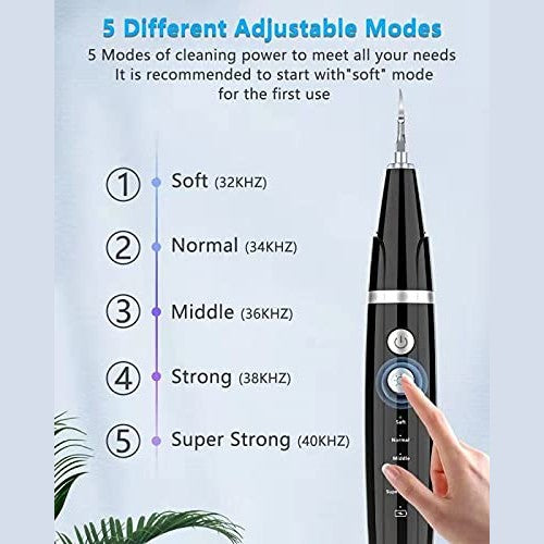 Lymi - Plaque Remover Kit with LED, 3 Modes, 2 Replaceable Heads, Safe for All