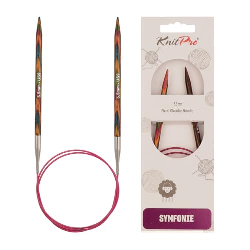 KnitPro - Symfonie Fixed Circular Needles 32" (80cm) | 5.50mm, Premium Birch Wood, Smooth Knitting Experience