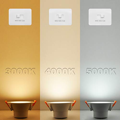 ENUOTEK - Dimmable 10W LED Round Downlights, Color Adjustable 3000K-5000K, IP44 Dampproof