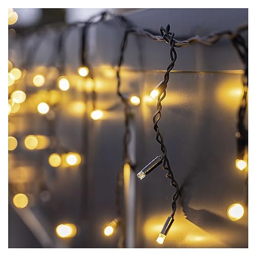 Emos - 3m Icicle Fairy Lights, 50 LEDs, IP44 Rated, Warm White, Indoor/Outdoor