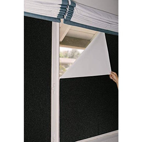 Total Blackout Window Film: 100% Light Blocking Film with Heat Resistant White Side - Room Darkening, Static Cling Film for Privacy & Day Sleep - No Residue, Stops UV, Easy Removal (17.5 x 80 in.) - Medaid International