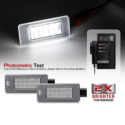 Nslumo - 2PC LED License Plate Light for Citroën & Peugeot Models, Bright Illumination, Easy Installation, Durable Design