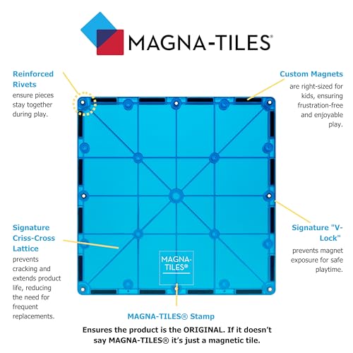 MAGNA-TILES Classic 32-Piece Magnetic Construction Set, The ORIGINAL Magnetic Building Brand - Medaid International