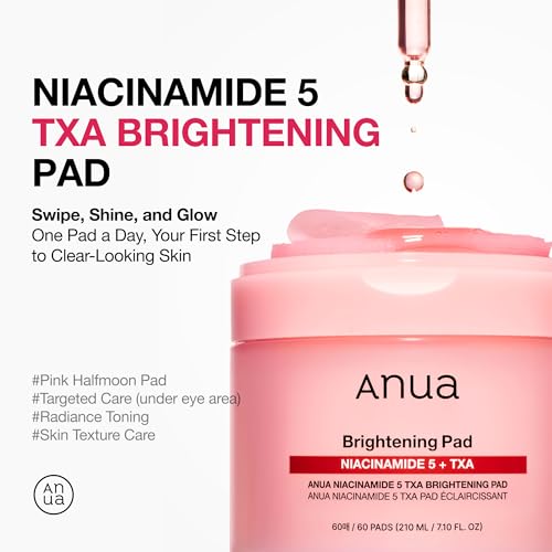 Anua Niacinamide 5 TXA Toner Pads – Hydrating Facial Pad for Even-Looking Skin Tone & Daily Radiance Care, Glow up Under-Eye with Tranexamic Acid, Korean Skin Care (210ml, 60 Pads)|B0DQKLVC7L