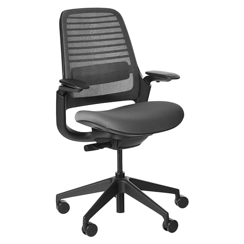 Steelcase Series 1 Office Chair - Ergonomic Work Chair with Wheels for Carpet - Helps Support Productivity - Weight-Activated Controls, Back Supports & Arm Support - Easy Assembly - Graphite|B078HFDMKD