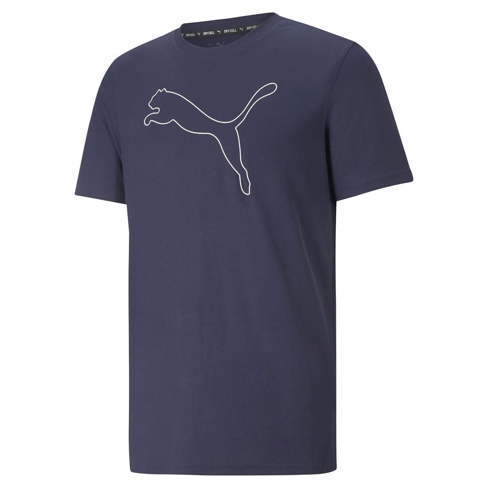 PUMA Men'sPerformance Cat Tee (Available in Big and Tall Sizes), Peacoat, Small - Medaid International