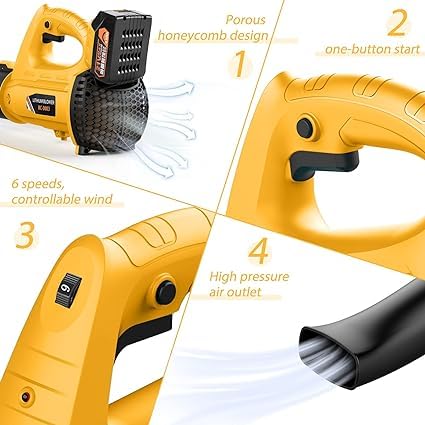 Leaf Blower - 320CFM 150MPH Leaf Blower Cordless with Battery & Charger, Electric Leaf Blower Battery Powered Leaf Blower Lightweight for Snow Blowing & Lawn Care Yard Cleaning - Medaid International