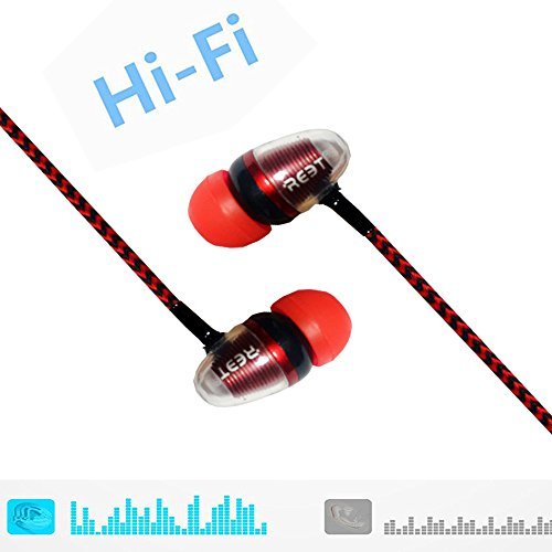 Hotechs - Reet Noise Isolation Wired Earbuds with Dynamic Bass Sound, Red