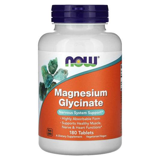 NOW Foods, Magnesium Glycinate, 180 Tablets - Medaid International