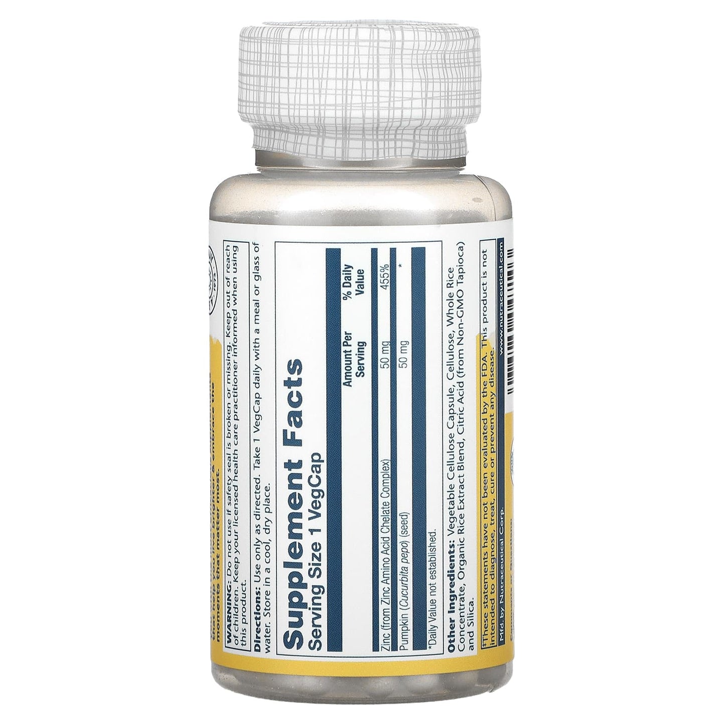 Solaray, Zinc, 50 mg, 100 VegCaps - Medaid International