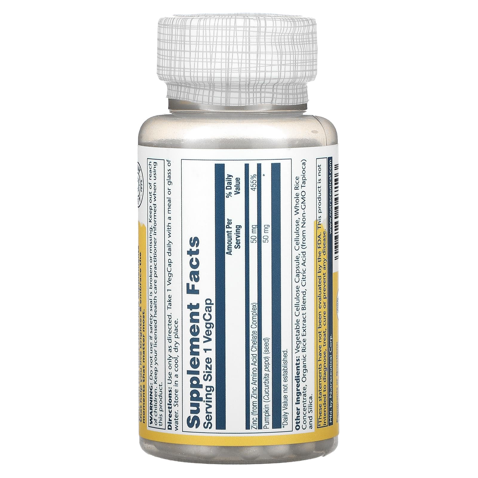 Solaray, Zinc, 50 mg, 100 VegCaps - Medaid International