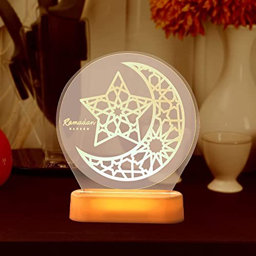 Sdprog - Acrylic LED Eid Mubarak Night Light, Ramadan Lantern, Islamic Decor