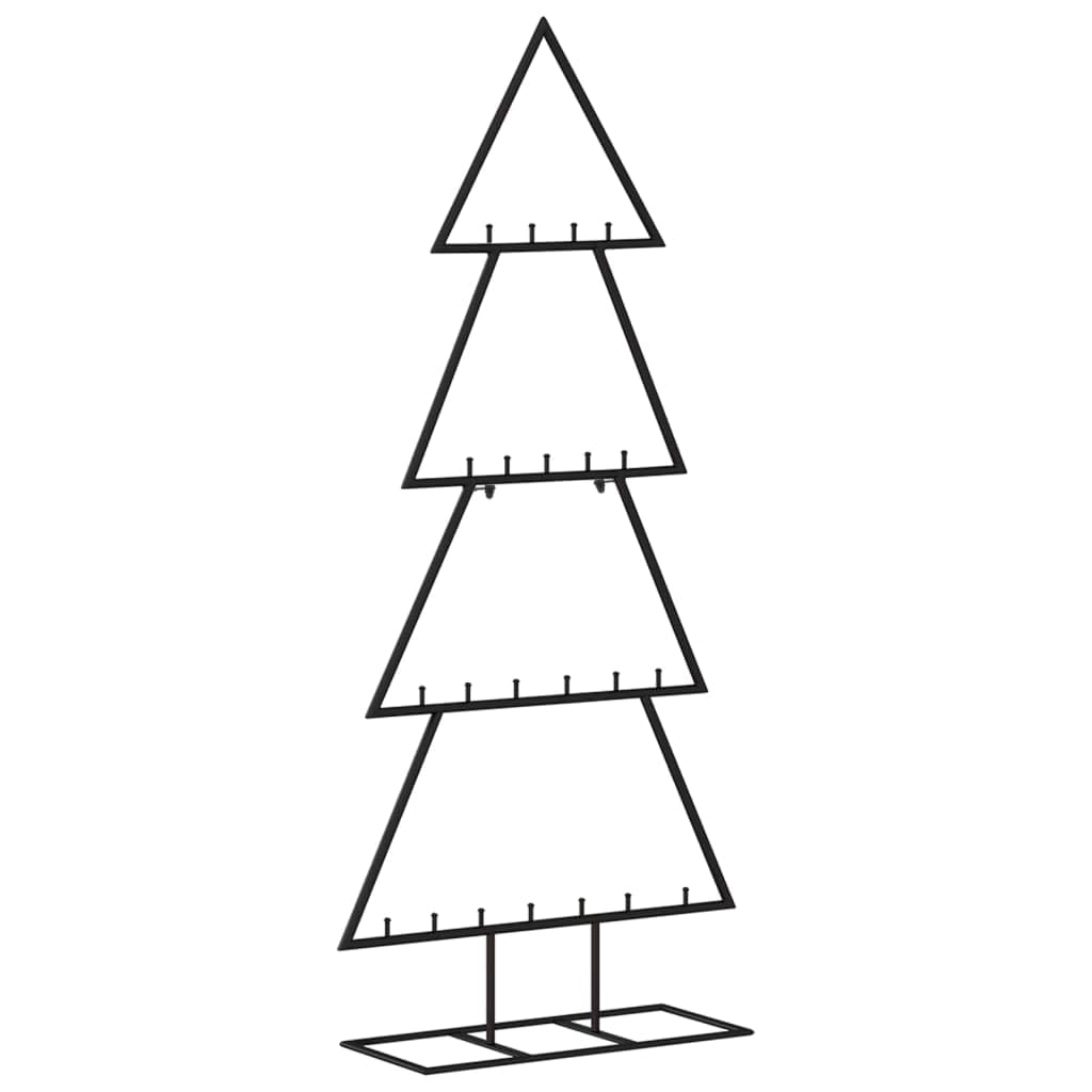 vidaXL Metal Christmas Tree Black Powder-Coated Steel Medium Hooks - Medaid International