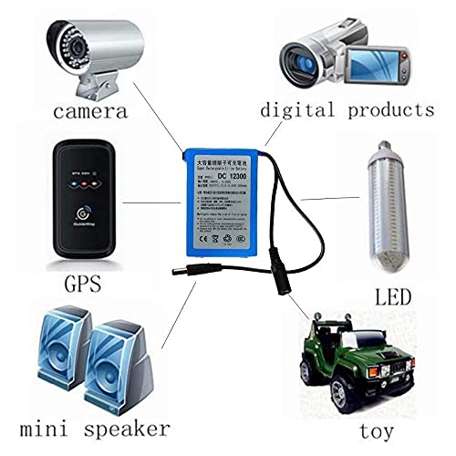 Balolo - Portable 12V Rechargeable Lithium-ion Battery Pack with Charger, 3000mAh