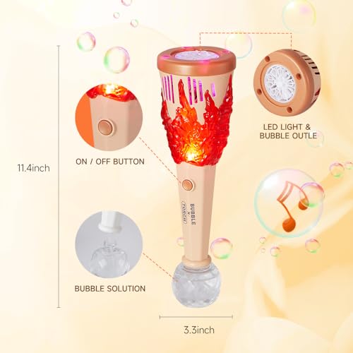 Antorcha - Automatic Bubble Machine With Light & Music For Kids, USB Rechargeable