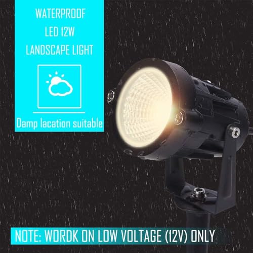 Ygapuzi - 5W LED Landscape Lights, 12V Low Voltage, Cool White, Pack of 2