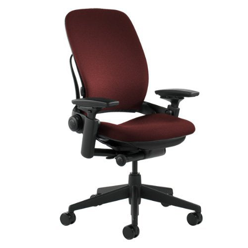 Steelcase Leap Office Chair, Black Frame and Buzz2 Burgundy Fabric - Medaid International