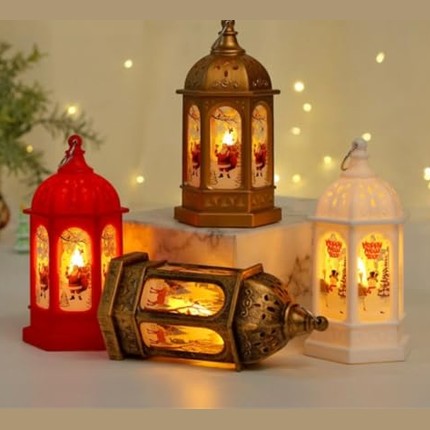 Bodhis - Rustic Christmas Lantern with Tempered Glass for Outdoor Decor
