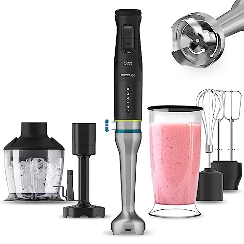 Cecotec - Hand Blender Katana 15, 1500W, 21 Speeds, Turbo Function, 8 Titanium Blades