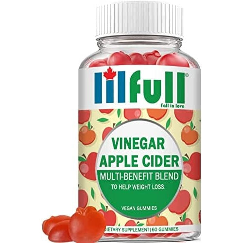 Lilfull Apple Cider Vinegar 1000mg 60 Vegan Gummies with Ginger Root Extract Supports Immune Health & Multi Benefit Blend to Help Weight Loss | Apple Cider Vinegar Dietary Supplement for Men Women - Medaid - Lebanon