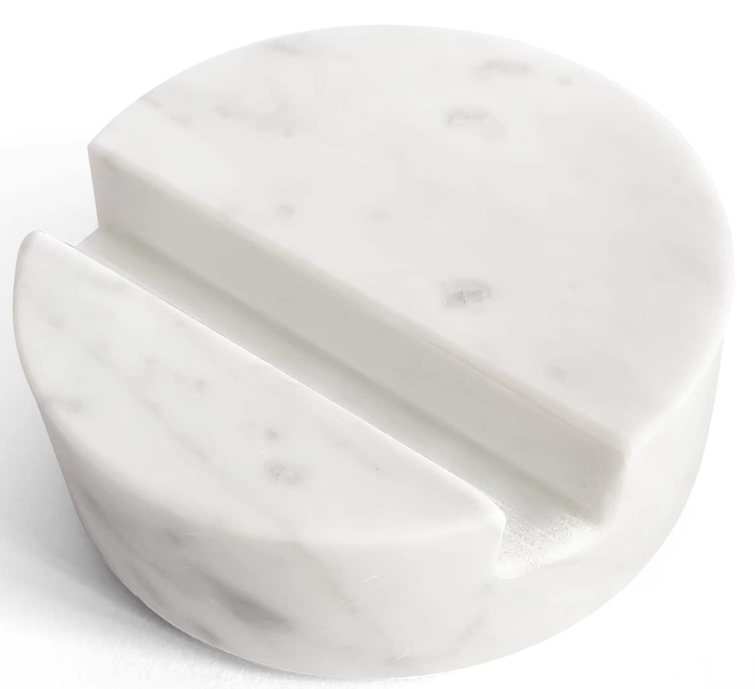 fashciaga Luxurious Marble Cell Phone Stand Holder for Cellphone Tablet On Desk, Countertop, Table, Nightstand. Heavy Real Stone Mobile Phone Stands (Solid) - Medaid International