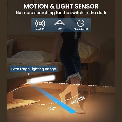 Xander - Rechargeable Magnetic Motion Sensor Under Cabinet Lights, 3 Colors, 78 LEDs