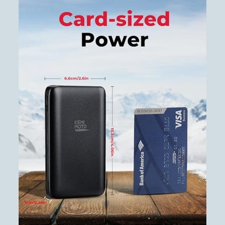Kemimoto - 10000mAh Power Bank for Heated Vests, Ultra-Compact & Portable