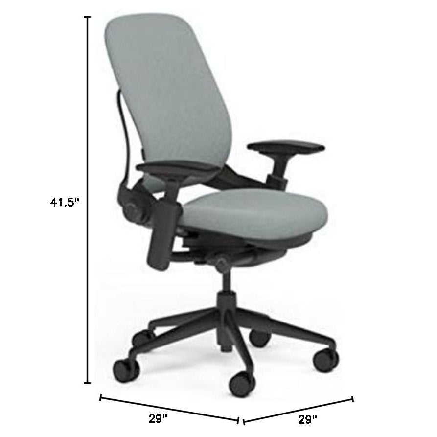 Steelcase Leap Plus Desk Chair in Buzz2 Alpine Fabric - 500 lb Weight Capacity - 4-Way Highly Adjustable Arms - Black Frame and Base - Soft Dual Wheel Hard Floor Casters - Medaid International
