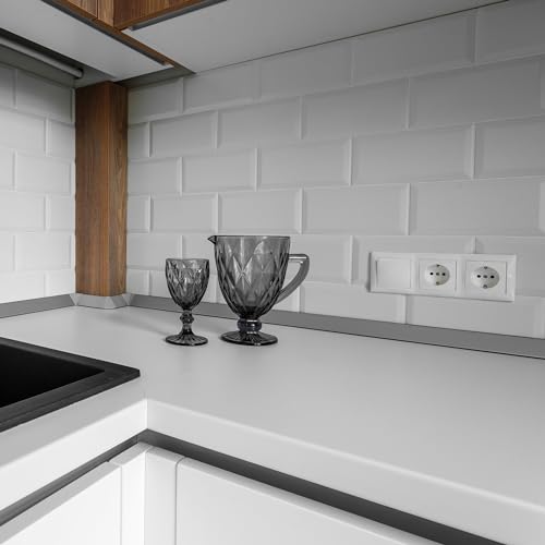 Adakat - Flush-Mounted Socket Set, All-in-One, 2 Sockets + Frame, Pure White