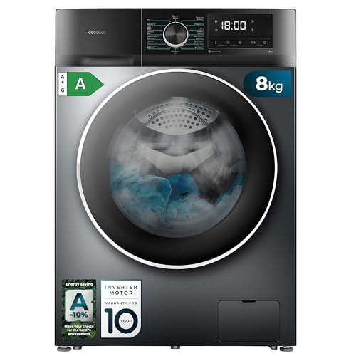 Cecotec - 8 kg Front Load Washing Machine, Inverter Motor, 16 Programs, SteamMax