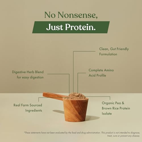 cosmix No Nonsense Plant Protein, Organic Brown Rice & Pea Isolate, Easy Digestion, 24G Protein/Serving, Gluten & Lactose Free Real Indonesian Cacao 500 G (Pack of 1) - Medaid International