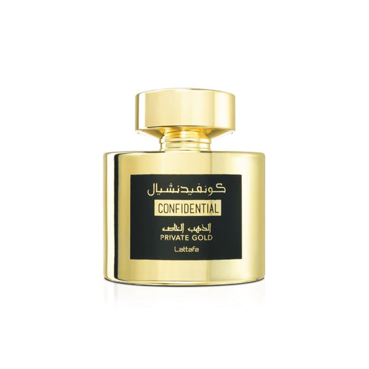 Lattafa Perfumes Confidential Private Gold for Unisex Eau de Parfum Spray, 3.4 Ounce - Medaid International