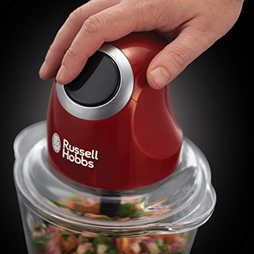 Russell Hobbs - Mini Electric Food Chopper, 500ml Glass Bowl, Steel Blade, One Button Operation