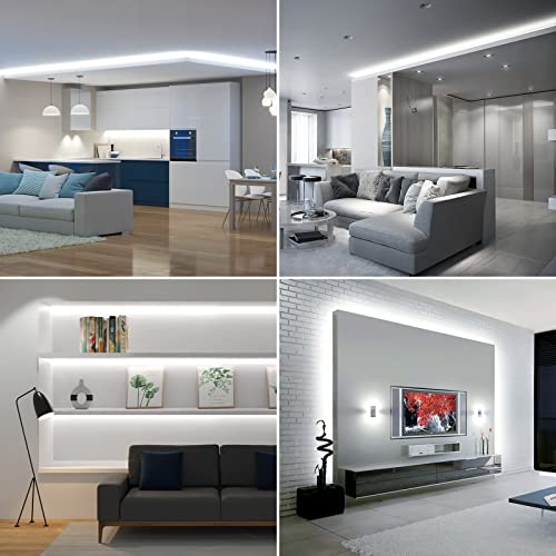 Lepro - 5M Cool White LED Strip Lights, 300 LEDs, 2300lm Brightness, Ideal for Kitchen & More