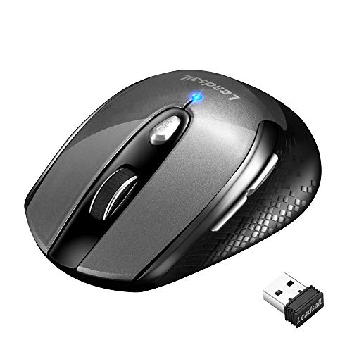 Leadsail - Wireless Mouse for Laptop, 2.4G Slim Design, Less Noise, 6 Buttons