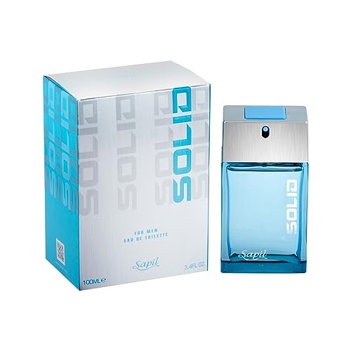 Sapil Solid Eau de Toilette for Men – Long-Lasting Dubai Toilette – Citrus, Woody, Musky & Warm Spicy Scent with Fresh & Powdery Notes – 3.4 Oz(100ml) –Premium Arabic Toilette for Daily & Evening Wear - Medaid International