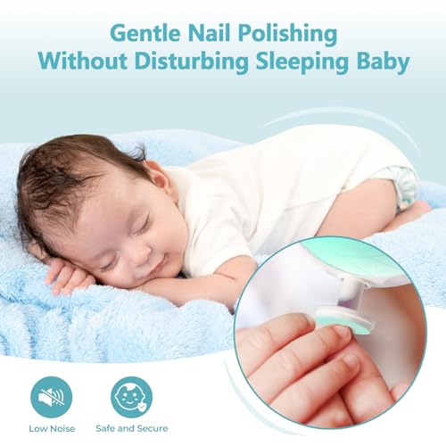 Blendura - Newborn Electric Nail File, 6-in-1, Safe for All Ages, Green